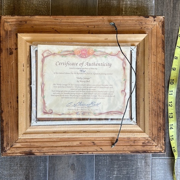 Holly Cottage Marty BELL auténtic original paint 1995 #416/750 8x6 canvas wood - Picture 6 of 8